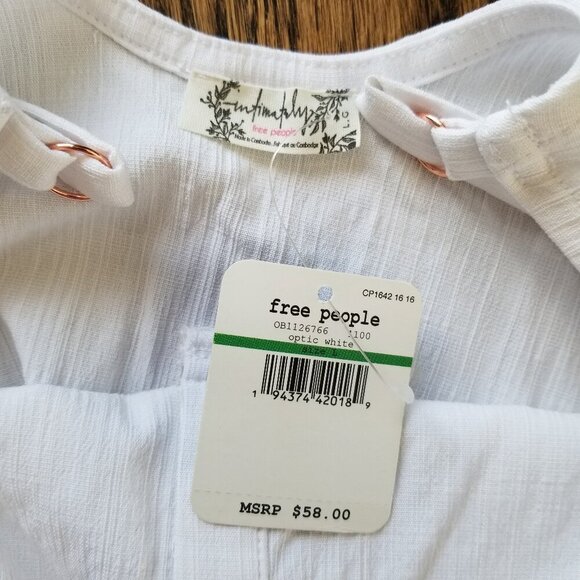 NWT Free People Intimately White Larissa Bodysuit Size Large - Picture 5 of 8